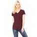 Bella + Canvas B6005 Women's Jersey Short-Sleeve V-Neck T-Shirt in Maroon size Medium | Ringspun Cotton 6005