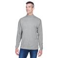 Devon & Jones D420 Adult Sueded Cotton Jersey Mock Turtleneck T-Shirt in Grey Heather size XL
