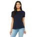 Bella + Canvas B6400 Women's Relaxed Jersey Short-Sleeve T-Shirt in Navy Blue size Small | Ringspun Cotton 6400