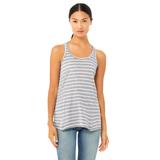 Bella + Canvas B8800 Women's Flowy Racerback Tank Top in Stripe Heather/White size XS 8800, BC8800