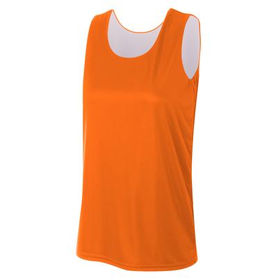 A4 NW2375 Athletic Women's Performance Jump Reversible Basketball Jersey T-Shirt in Orange/White size XS | Polyester A4NW2375