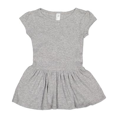 Rabbit Skins RS5320 Infant Baby Rib Dress in Heather size 18MOS | Cotton 5320, LA5320