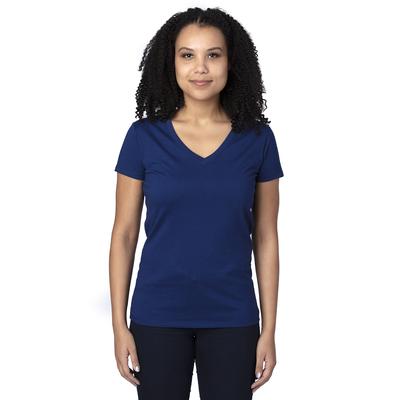 Threadfast Apparel 200RV Women's Ultimate V-Neck T-Shirt in Navy Blue size 2XL | Cotton/Polyester Blend
