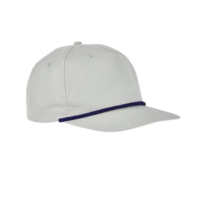 Big Accessories BA671 5-Panel Golf Cap in Light Gray/Navy Blue | Cotton/Nylon Blend