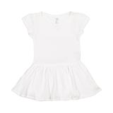 Rabbit Skins RS5320 Infant Baby Rib Dress in White size 12MOS | Ringspun Cotton 5320, LA5320