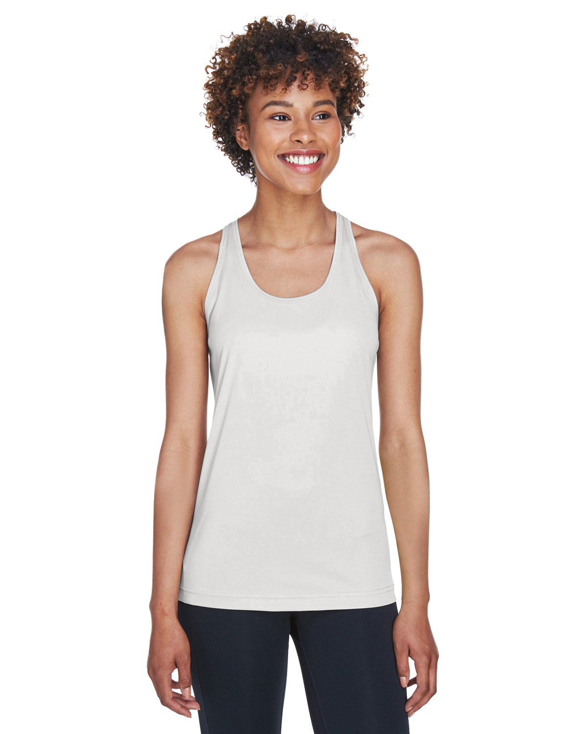 Team 365 TT11WRC Women's Zone Performance Racerback Tank Top in Sport Silver size Medium | Polyester
