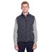 North End NE709 Men's Men s Loft Pioneer Hybrid Vest in Carbon/Black H/Black size XL | Polyester