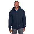 Berne SZ101 Men's Heritage Thermal-Lined Full-Zip Hooded Sweatshirt in Navy Blue size 4XL | Cotton/Polyester Blend