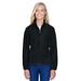 Harriton M990W Women's 8 oz. Full-Zip Fleece T-Shirt in Black size XS | Polyester