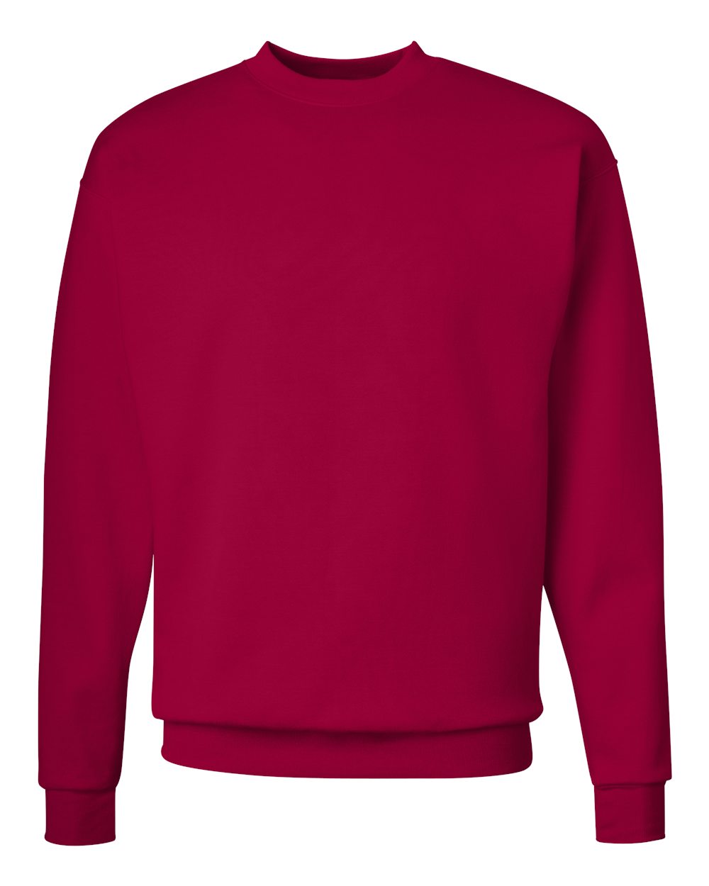 Hanes P1607 EcoSmart Crewneck Sweatshirt in Deep Red size Medium | Cotton Polyester P160