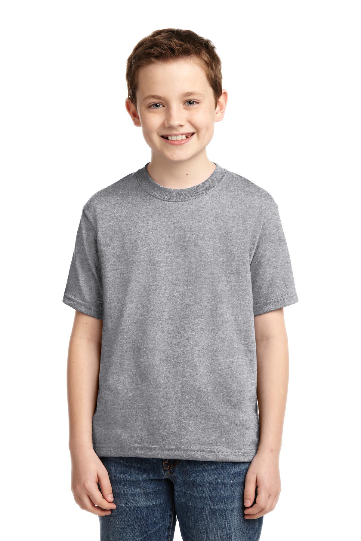Jerzees 29B Youth Dri-Power 50/50 T-Shirt in Heather size Large | Cotton Polyester 29BR