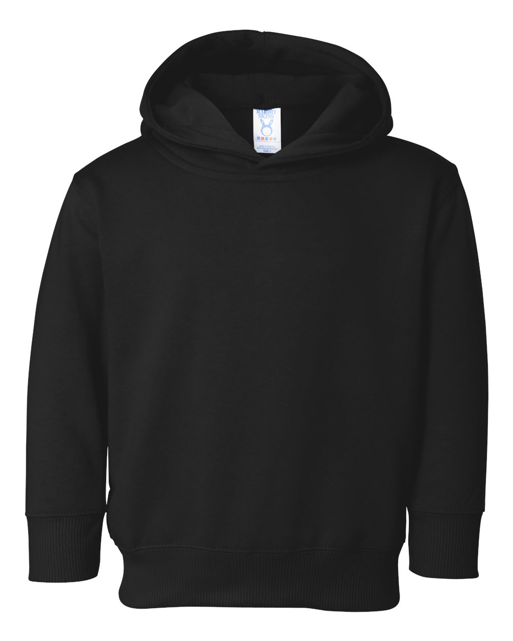 Rabbit Skins 3326 Toddler Pullover Fleece Hoodie in Black size 5/6 | Ringspun Cotton LA3326