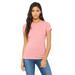 Bella + Canvas 6004 Women's The Favorite T-Shirt in Pink size Large | Ringspun Cotton B6004, BC6004