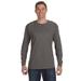 Hanes 5586 Authentic-T Cotton Long Sleeve T-Shirt in Smoke Grey size Large