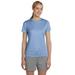 Hanes 4830 Women's Cool DRI with FreshIQ Performance T-Shirt in Light Blue size 2XL | Polyester