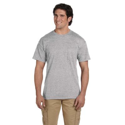 Gildan G830 Adult 50/50 Pocket T-Shirt in Sport Grey size Small | Cotton Polyester 8300, G8300