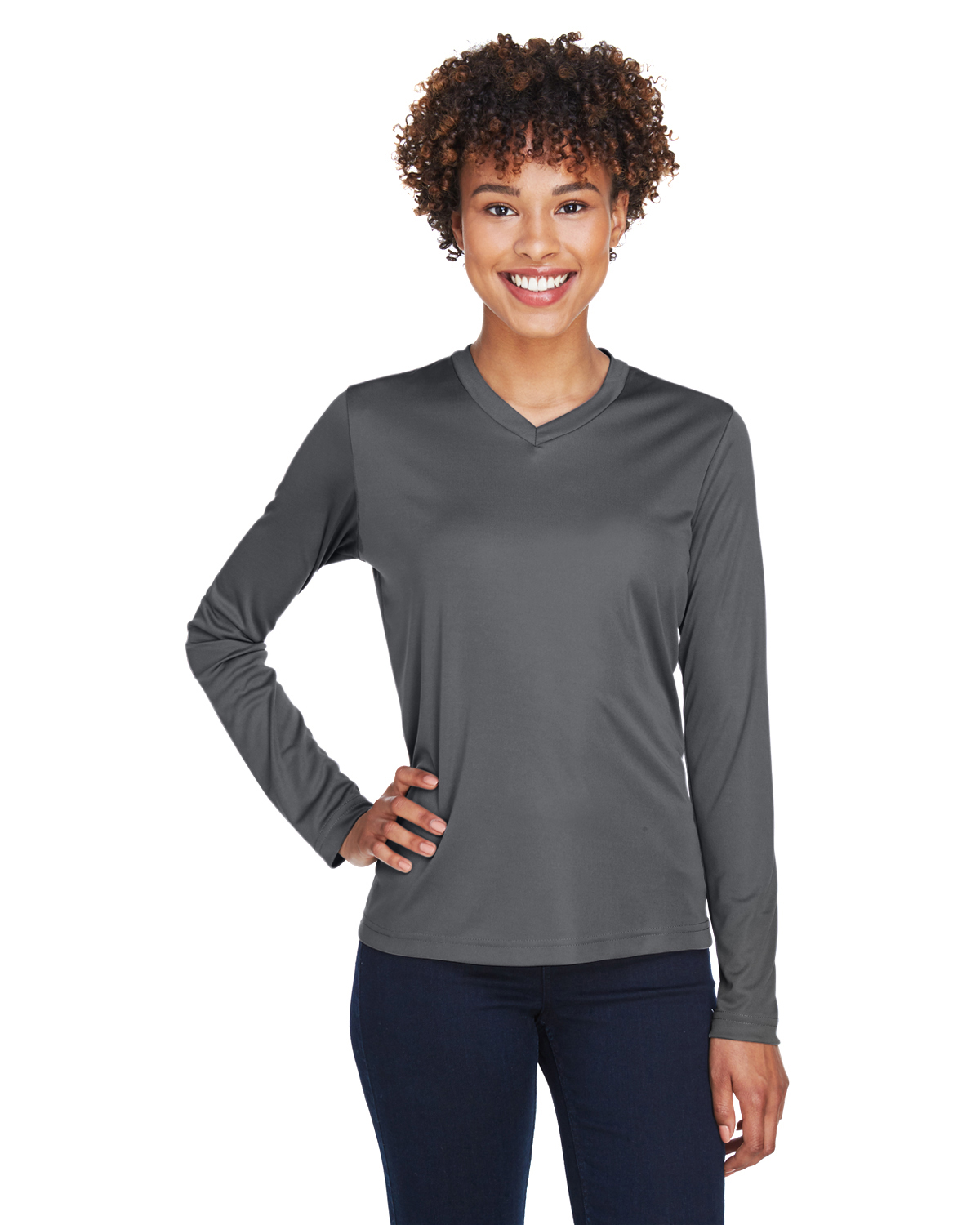 Team 365 TT11WL Women's Zone Performance Long-Sleeve T-Shirt size Large | Polyester