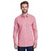 Artisan Collection by Reprime RP220 Men's Microcheck Gingham Long-Sleeve Cotton Shirt in Red/White size Large