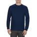 Alstyle AL1304 Adult 6.0 oz. Cotton Long-Sleeve T-Shirt in True Navy Blue size Medium 1304