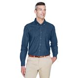 Harriton M550 Men's 6.5 oz. Long-Sleeve Denim Shirt in Dark size Large