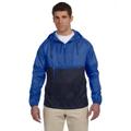 Harriton M750 Adult Packable Nylon Jacket in Royal/Navy Blue size Small