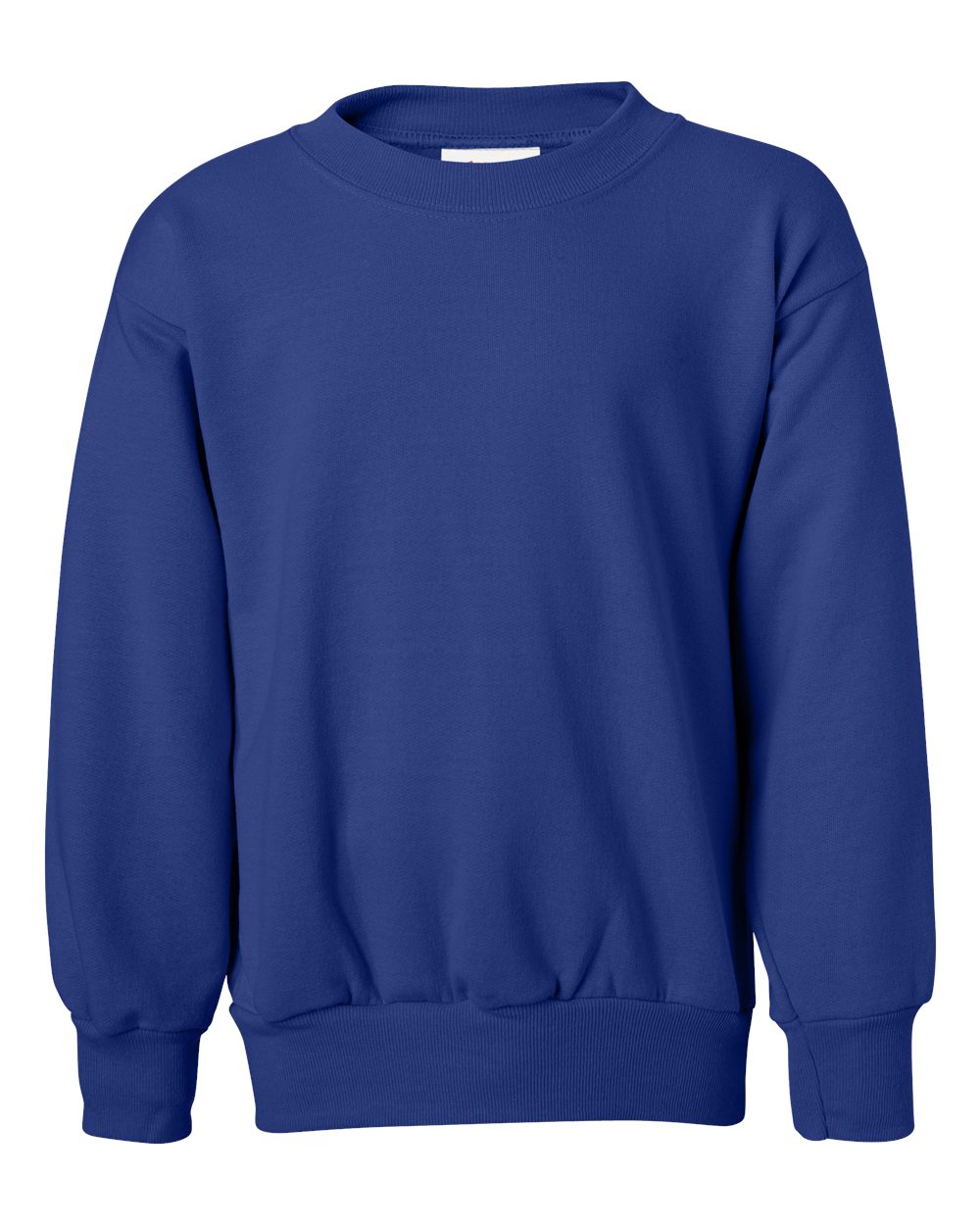 Hanes P360 Youth EcoSmart Crewneck Sweatshirt in Deep Royal Blue size XL | Cotton Polyester