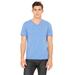 Bella + Canvas 3415C Triblend Short Sleeve V-Neck Te T-Shirt in Blue size Medium | Ringspun Cotton 3415, B3415, BC3415
