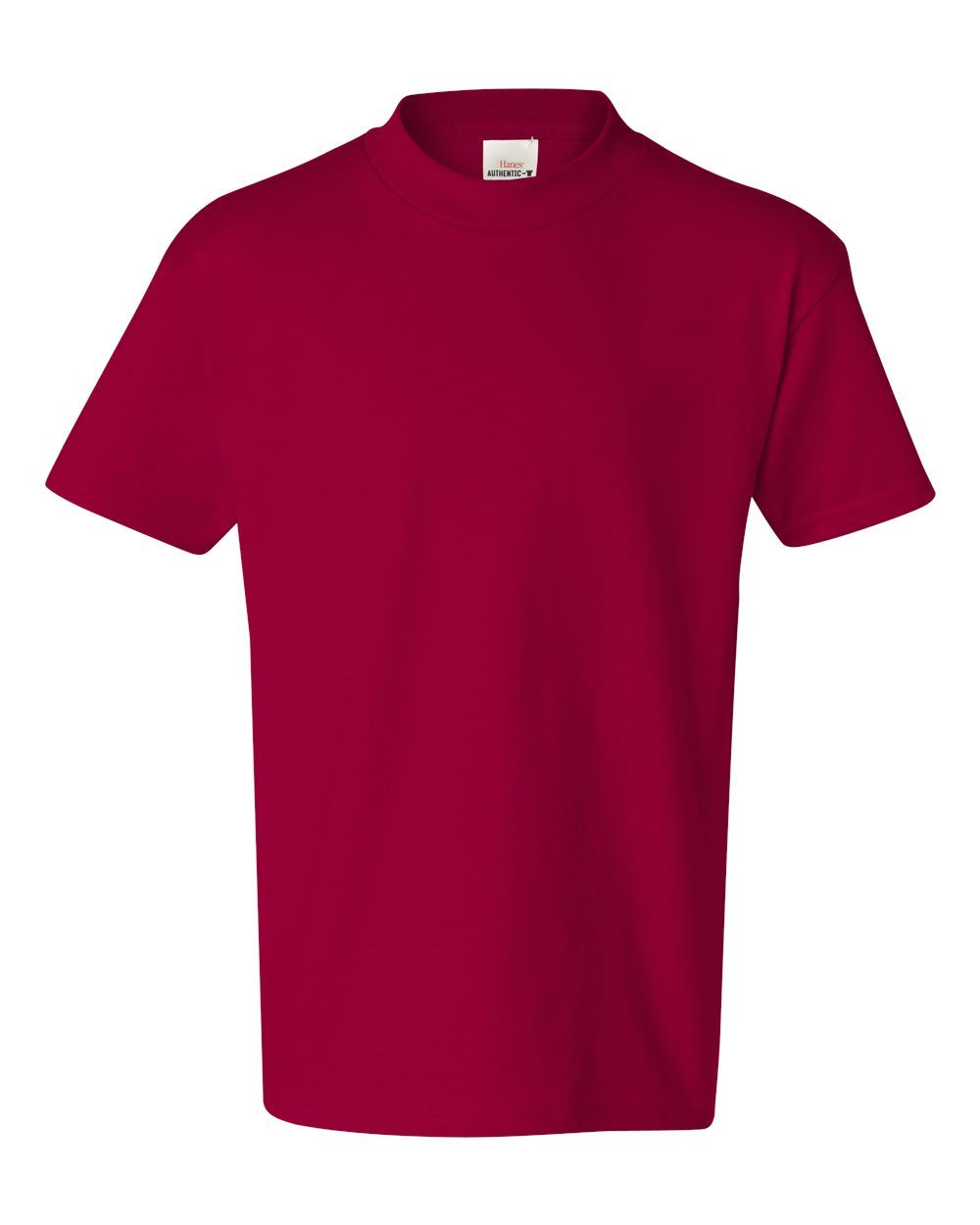 Hanes 54500 Youth Authentic T-Shirt in Deep Red size XL | Cotton 5450