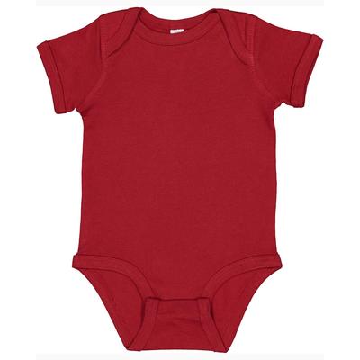 Rabbit Skins 4400 Infant Baby Rib Bodysuit in Garnet size 12MOS | Cotton LA4400, RS4400