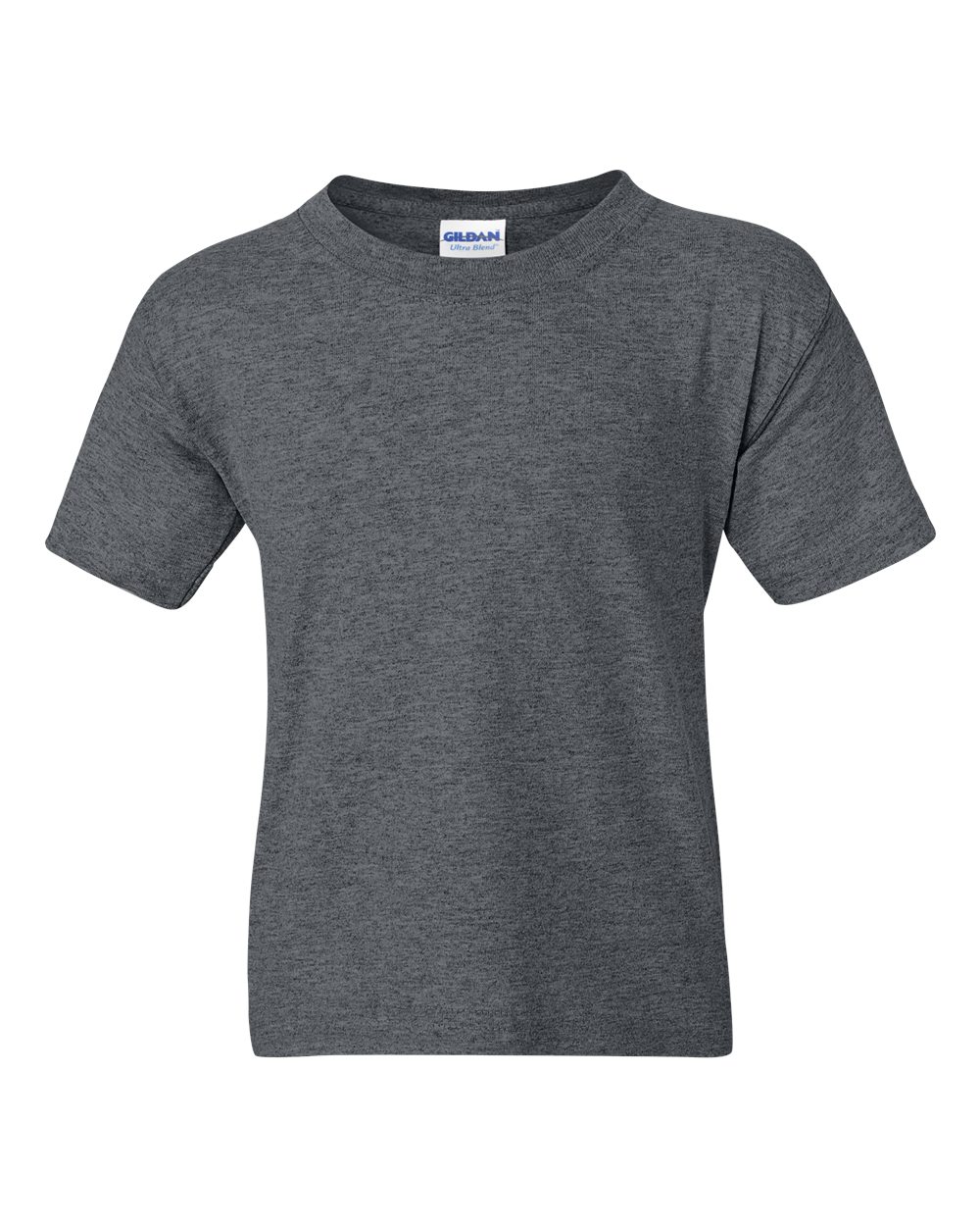 Gildan G800B Youth 50/50 5.6 Oz T Shirt in Dark Heather size Small | Cotton Polyester 8000B, G8000B