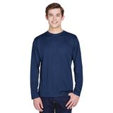 Team 365 TT11L Men's Zone Performance Long-Sleeve T-Shirt in Sport Dark Navy Blue size XL | Polyester