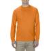 Alstyle AL1304 Adult 6.0 oz. Cotton Long-Sleeve T-Shirt in Orange size Small 1304