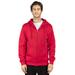 Threadfast Apparel 320Z Ultimate Fleece Full-Zip Hooded Sweatshirt in Red size Large | Cotton/Polyester Blend