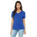 Bella + Canvas 6405 Women's Relaxed Jersey Short Sleeve V-Neck T-Shirt in True Royal Blue size XL | Ringspun Cotton B6405, BC6405, 6415, 6405CVC, BC6415, BC6405CVC