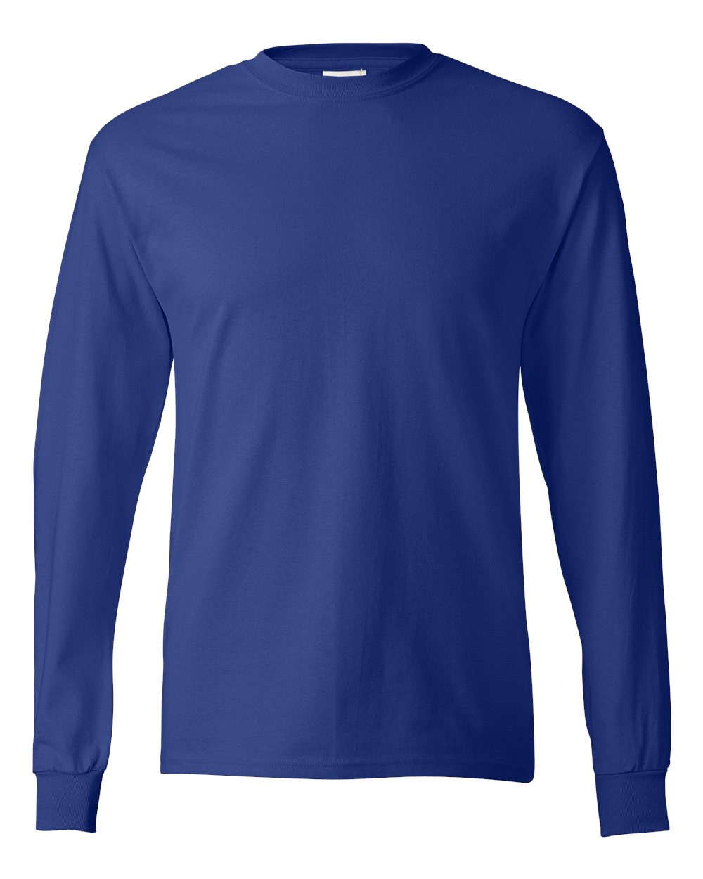 Hanes 5586 Authentic-T Cotton Long Sleeve T-Shirt in Deep Royal Blue size XL