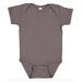 Rabbit Skins 4400 Infant Baby Rib Bodysuit in Charcoal size 6MOS | Ringspun Cotton LA4400, RS4400