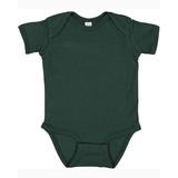 Rabbit Skins 4400 Infant Baby Rib Bodysuit in Forest Green size Newborn | Ringspun Cotton LA4400, RS4400