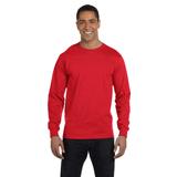 Hanes 5286 Men's 5.2 oz. ComfortSoft Cotton Long-Sleeve T-Shirt in Red size Medium