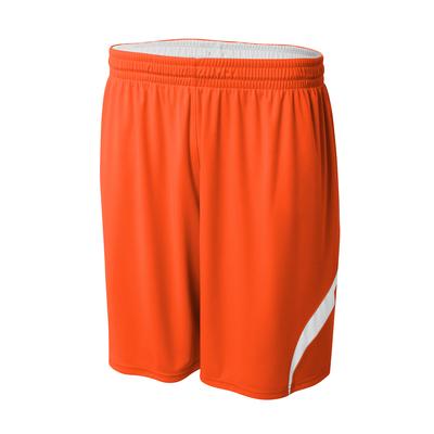 A4 NB5364 Youth Performance Double/Double Reversible Basketball Short in Orange/White size XS | Polyester A4NB5364