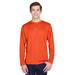 Team 365 TT11L Men's Zone Performance Long-Sleeve T-Shirt in Sport Orange size Large | Polyester