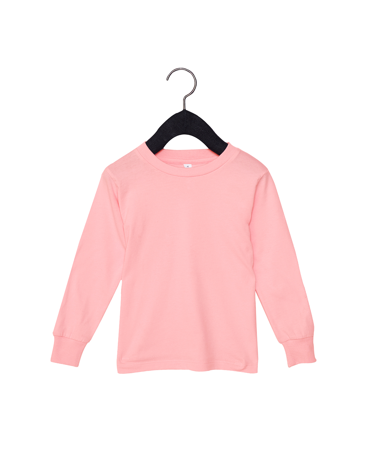Bella + Canvas 3501T Toddler Jersey Long Sleeve Top in Pink size 2 | Cotton B3501T