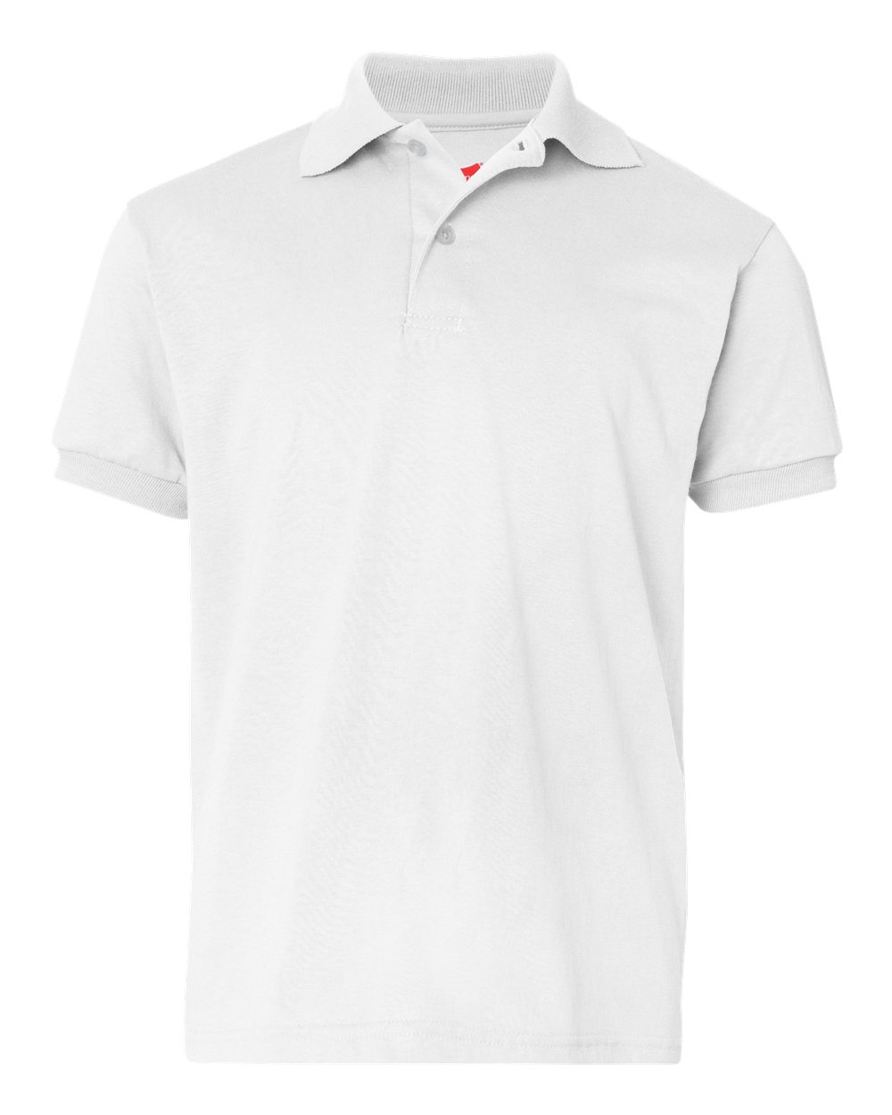 Hanes 054Y Youth EcoSmart Jersey Polo Shirt in White size XL | Cotton Polyester