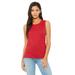 Bella + Canvas B8803 Women's Flowy Scoop Muscle Tank Top in Red size Large | Ringspun Cotton 8803, BC8803