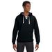 J America JA8830 Adult Sport Lace Hooded Sweatshirt in Black size XS | Ringspun Cotton 8830