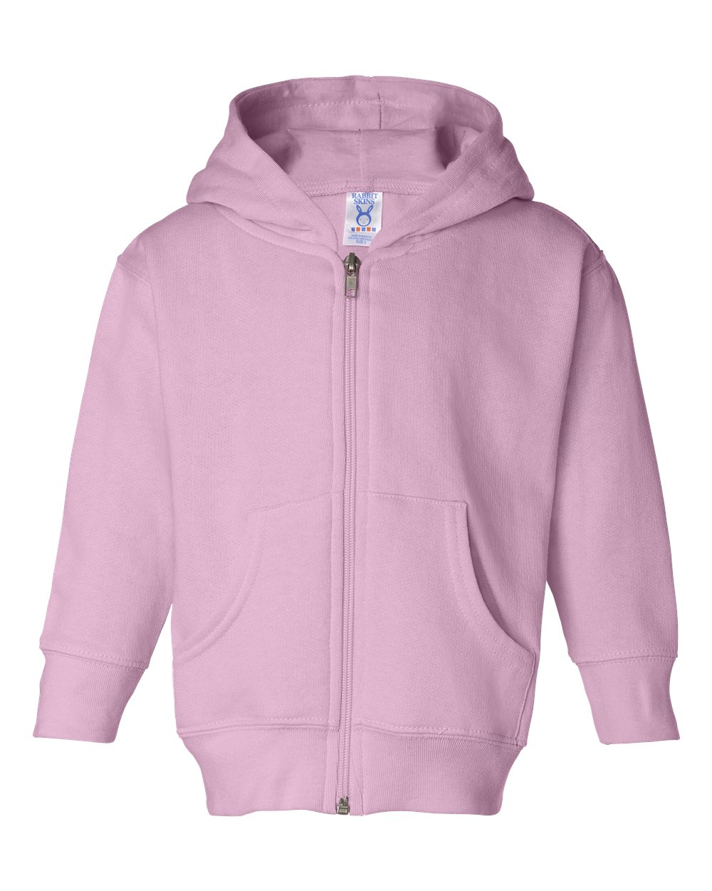 Rabbit Skins 3346 Toddler Zip Fleece Hoodie in Pink size 5/6 | Ringspun Cotton LA3346