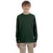 Jerzees 29BL Youth Dri-Power Active 50/50 Cotton/Poly Long Sleeve T-Shirt in Forest Green size XL | Cotton/Polyester Blend 29BLR