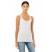 Bella + Canvas 8430 Women's Triblend Racerback Tank Top in White Fleck size Small | Ringspun Cotton B8430, BC8430