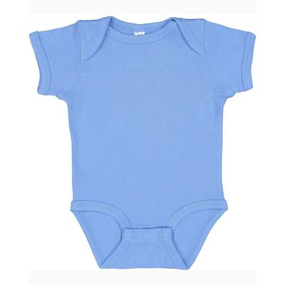 Rabbit Skins 4400 Infant Baby Rib Bodysuit in Carolina Blue size 6MOS | Ringspun Cotton LA4400, RS4400