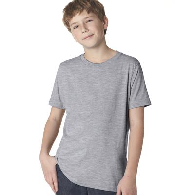 Next Level 3310 Youth Boysâ€™ Cotton Crew T-Shirt in Heather Grey size Medium NL3310