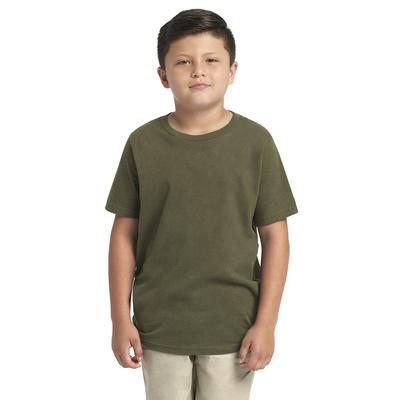 Next Level 3310 Youth Boysâ€™ Cotton Crew T-Shirt in Military Green size Medium | combed ring spun cotton NL3310